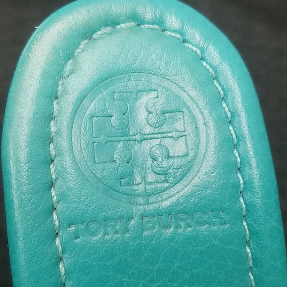 *SOLD* Tory Burch Turquoise Leather Platforms 7.5 - Picture 6 of 7